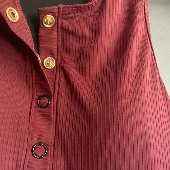 Charmo Ribbed Racerback Womens One Piece Bathing Suit - Picture 3 of 9